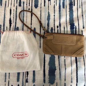 Suede Coach Wristlet